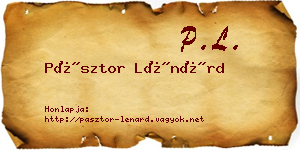 Pásztor Lénárd névjegykártya