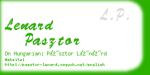 lenard pasztor business card